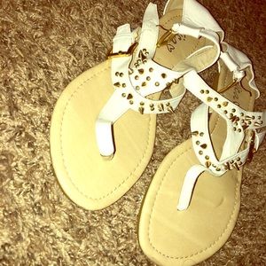 White and gold sandals